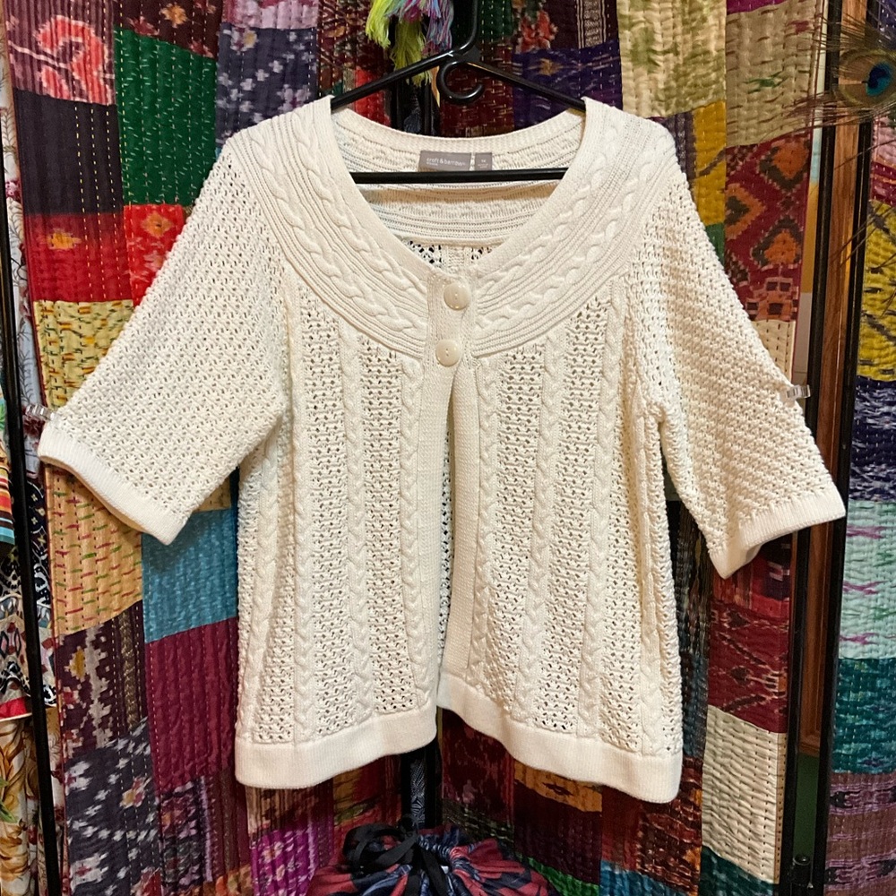 EUC BUNDLE ITEM! Croft & Barrow Woman 1X *RUNS SMALL* Cream White Sweater